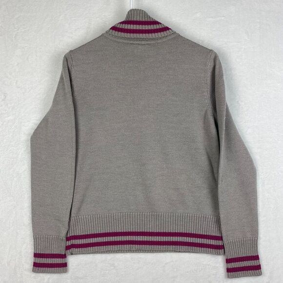 Disney Mickey Mouse Sweater Womens Medium Gray Prink Turtle Neck Knit Stretch - Picture 3 of 7